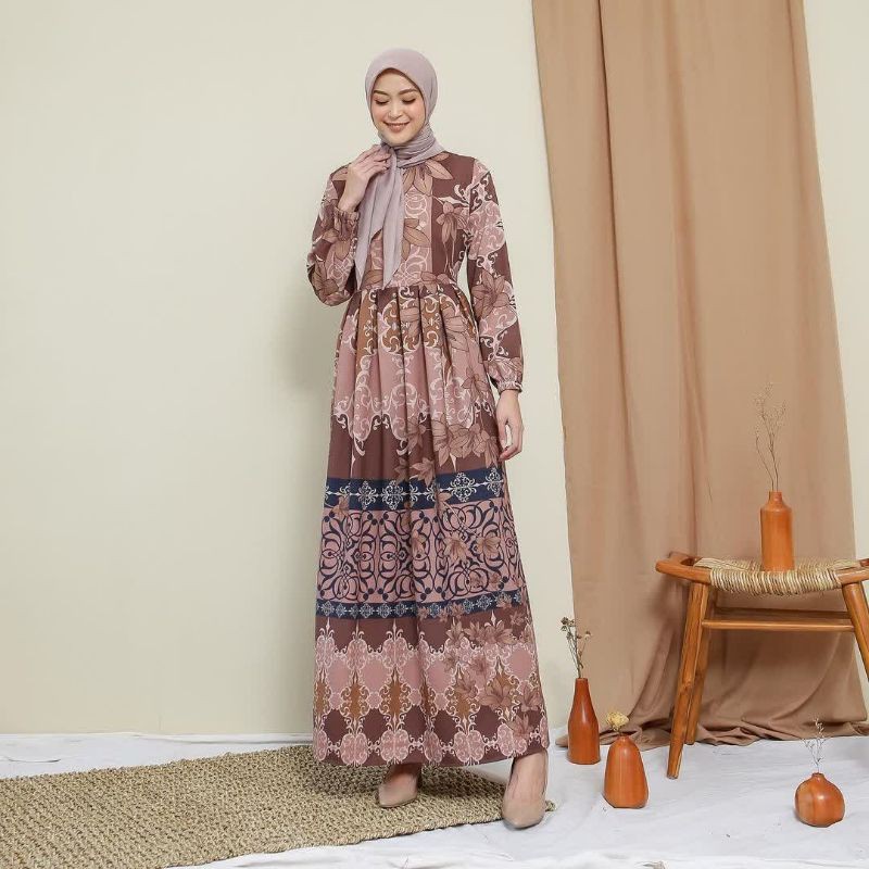 Kain Gamis Maxmara motif Kirana harga per setengah meter