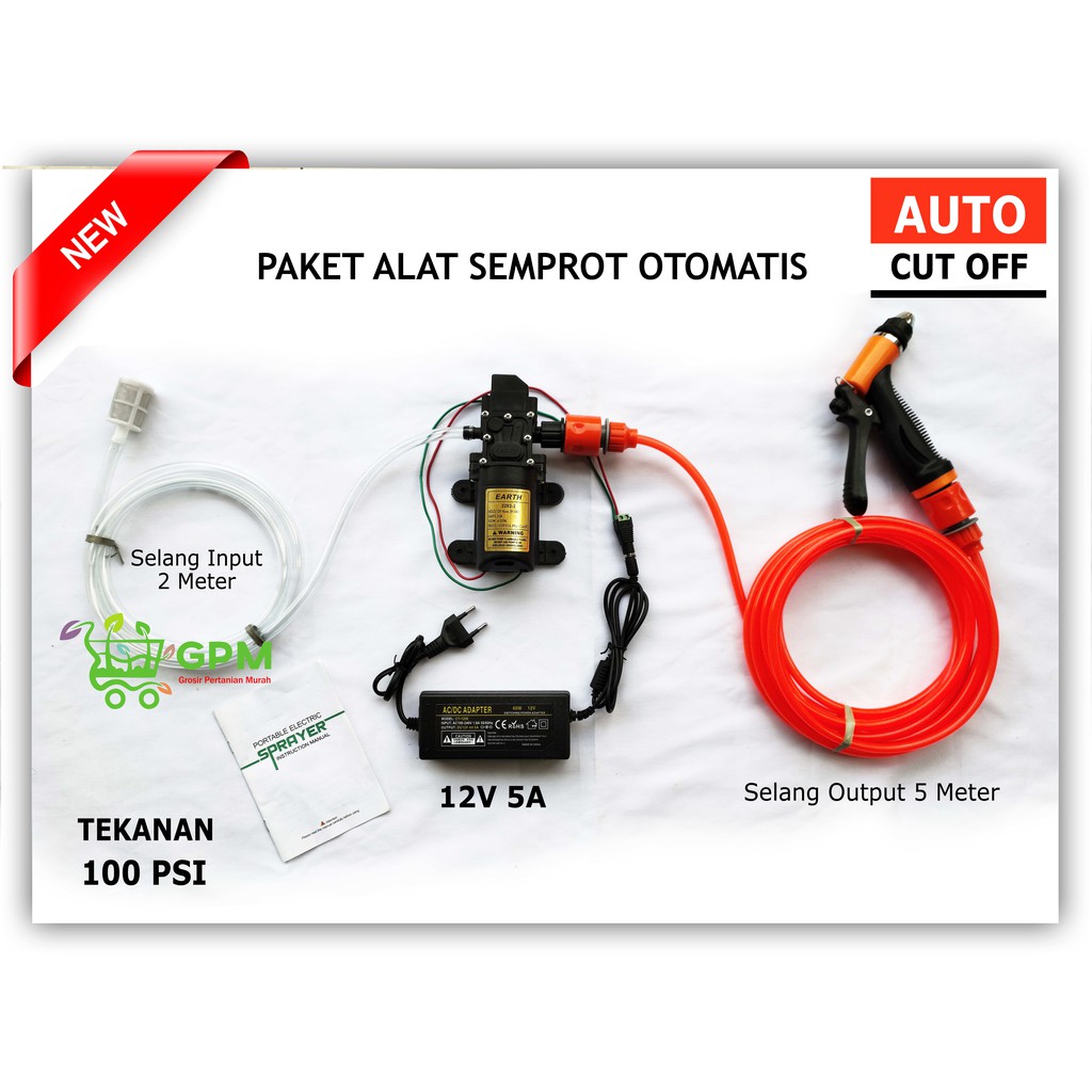 POMPA MINI PAKET LENGKAP UNTUK CUCI MOTOR, MOBIL, PEMBERSIH AC, SIRAM TANAMAN