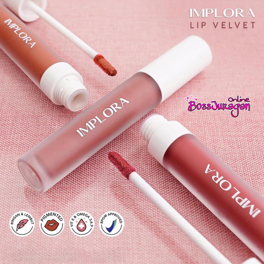 (BOSS) IMPLORA Lip Velvet 4,6 gram | Lip Cream Matte | Lipstik | Lipvelvet BPOM