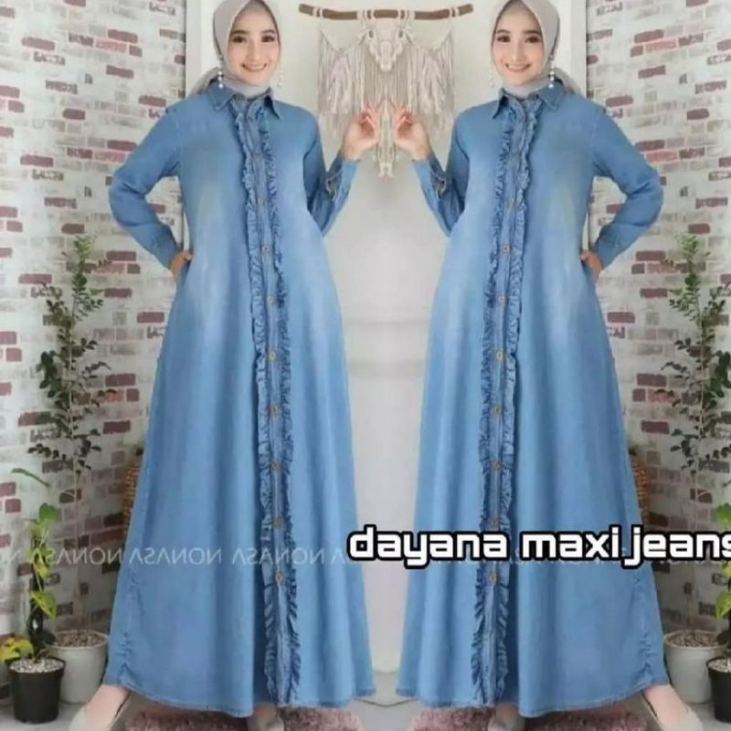 gamis jeans wanita dayana maxy jeans gamis jeans muslim gamis jeans koreanstyle gamis jeans kondanga