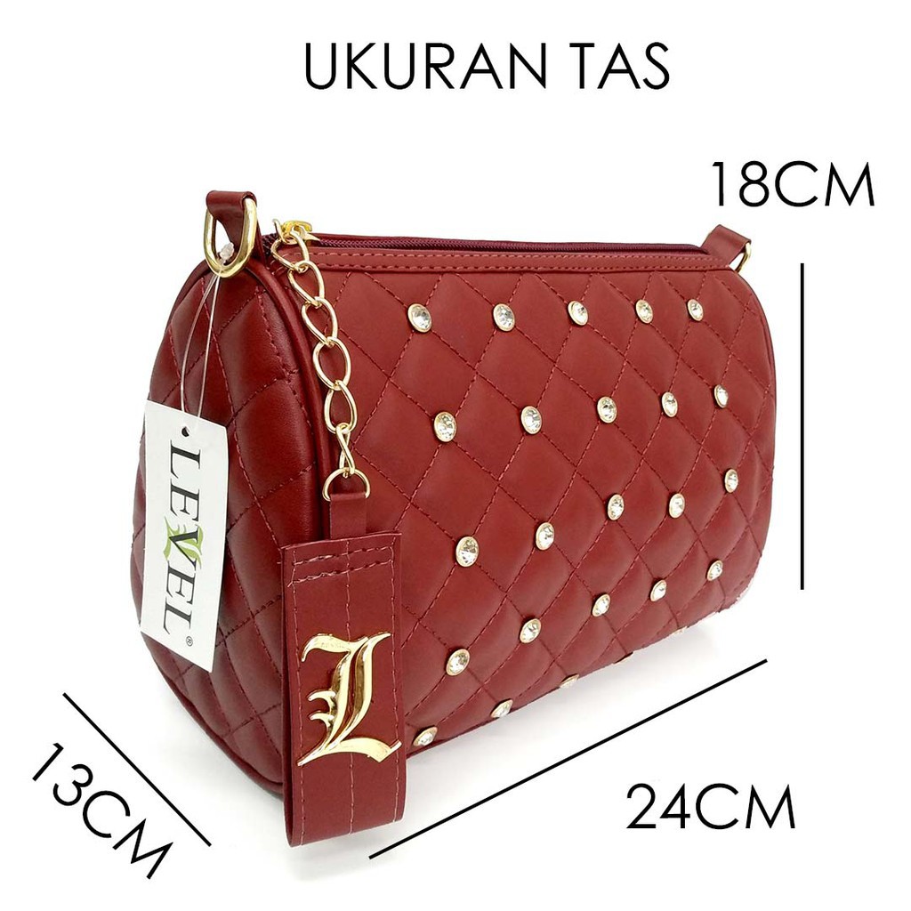 FASHIONSTOREKU TAS LEVEL SPEEDY STUD DIAMOND FASHION IMPORT BATAM WANITA SLING BAG SELEMPANG CLUTCH