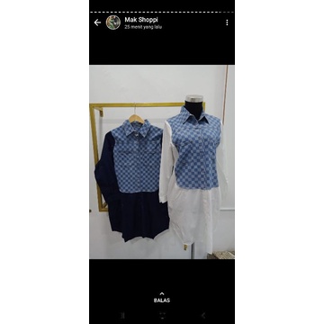 tunik jeans mix katun import