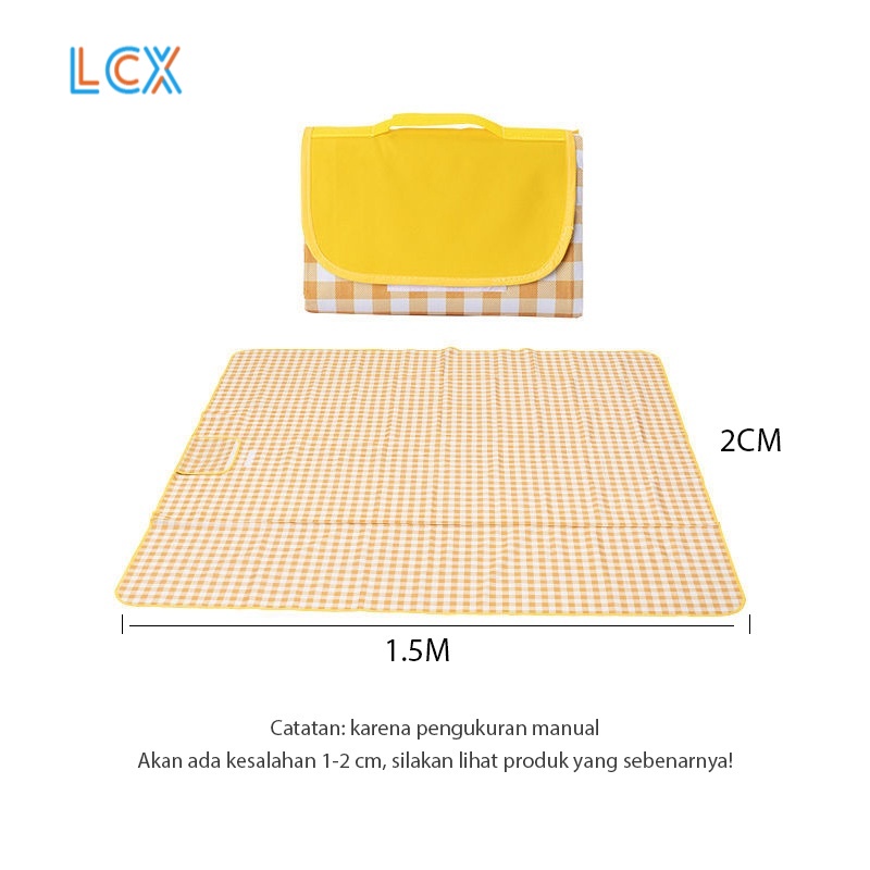 LCX Tikar Lipat Piknik Jinjing Waterproof Jumbo 2 Meter Matras Tamasya Liburan Anti Air Karpet Traveling VS-32