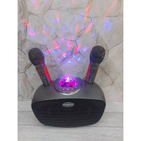 Speaker Bluetooth Karaoke 2 Microphone Wearless Fleco FL-315 Disko