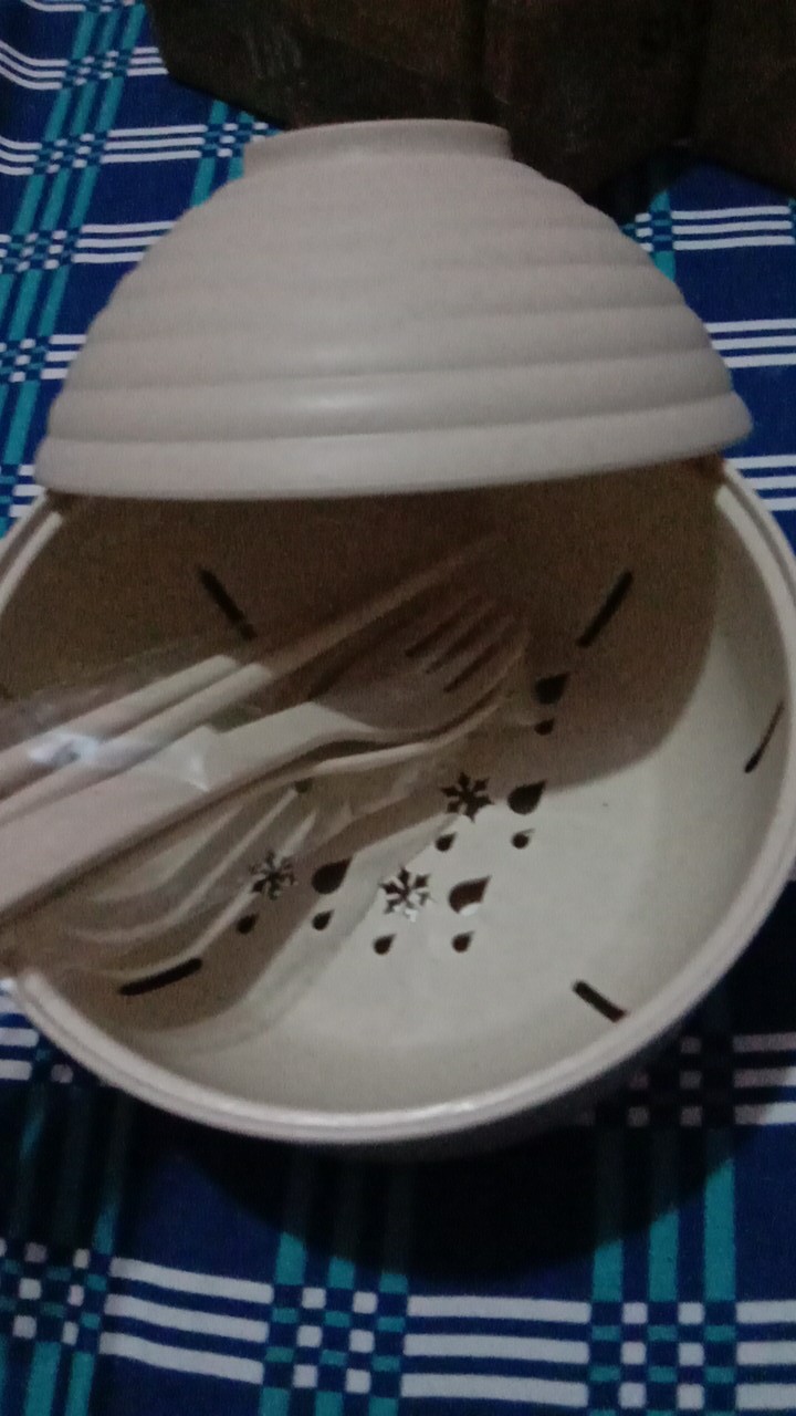 Mangkuk Mie Mangkok Makan Set Isi 2 Gratis Sendok Garpu Sumpit Tutup Wheat Straw Soup Bowl Cantik