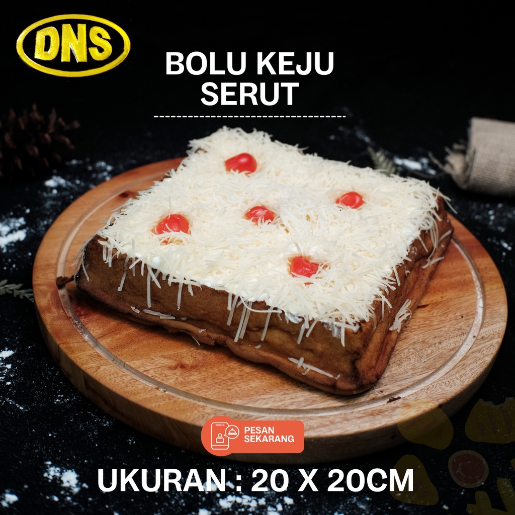 

Bolu Keju Serut 20x20cm / Bolu Keju PREMIUM / Kue Bolu Topping Keju Lembut dan Enak