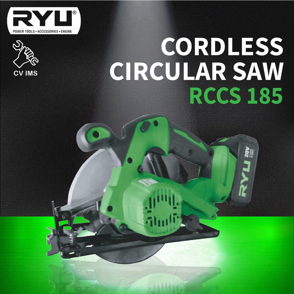 Gergaju Kayu Baterai Cordless Circular Saw RYU