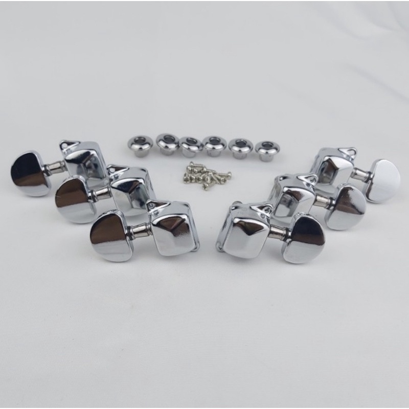 TUNING PEG DRYER GITAR AKUSTIK CHROME PETAK MACHINE HEAD