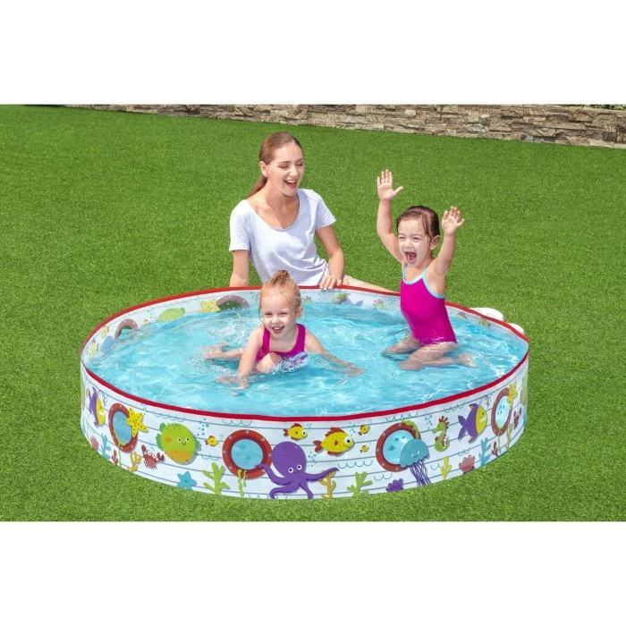 Kolam Karet Pelangi Bestway Bayi Baby Spa Murah Tanpa Pompa Panjang Blue Rectangular K5E1 Terbaru Ba