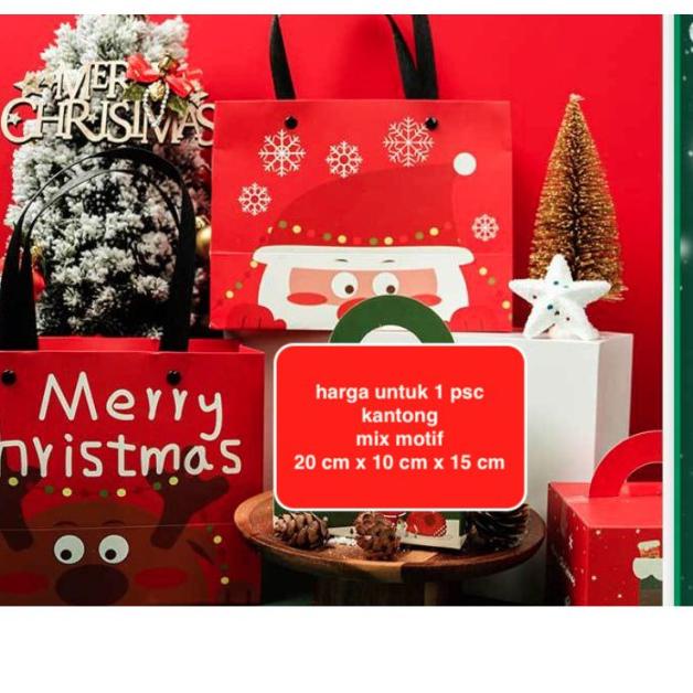 

[PRODUK 9PV9A] kantong tali tb natal , kantong santa , kantong hadiah natal x'mas BIY