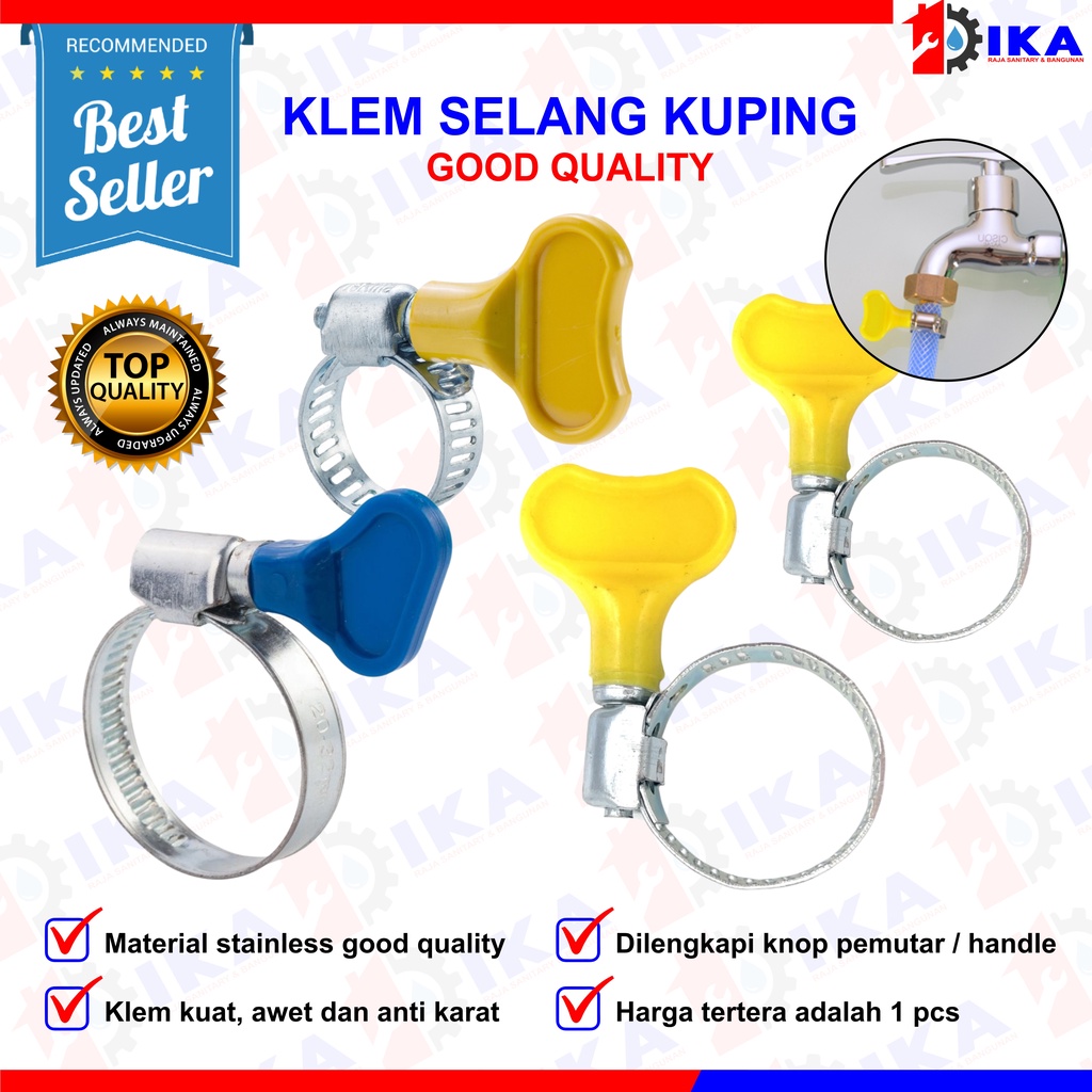 KLEM SELANG 1 5/8 3/4 INCH + BUKAAN KUPING KENMASTER TNP OBENG PENGENCANG IKAT SELANG SERBAGUNA KUAT