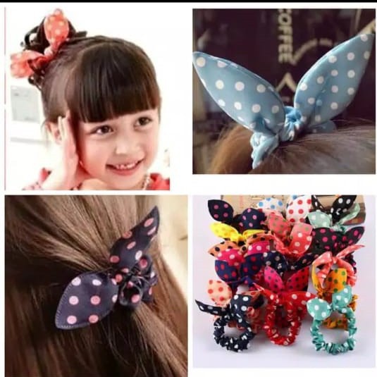 Kuncir Rambut Chibi - Ikat Rambut - Warna Random - Paket 3pcs