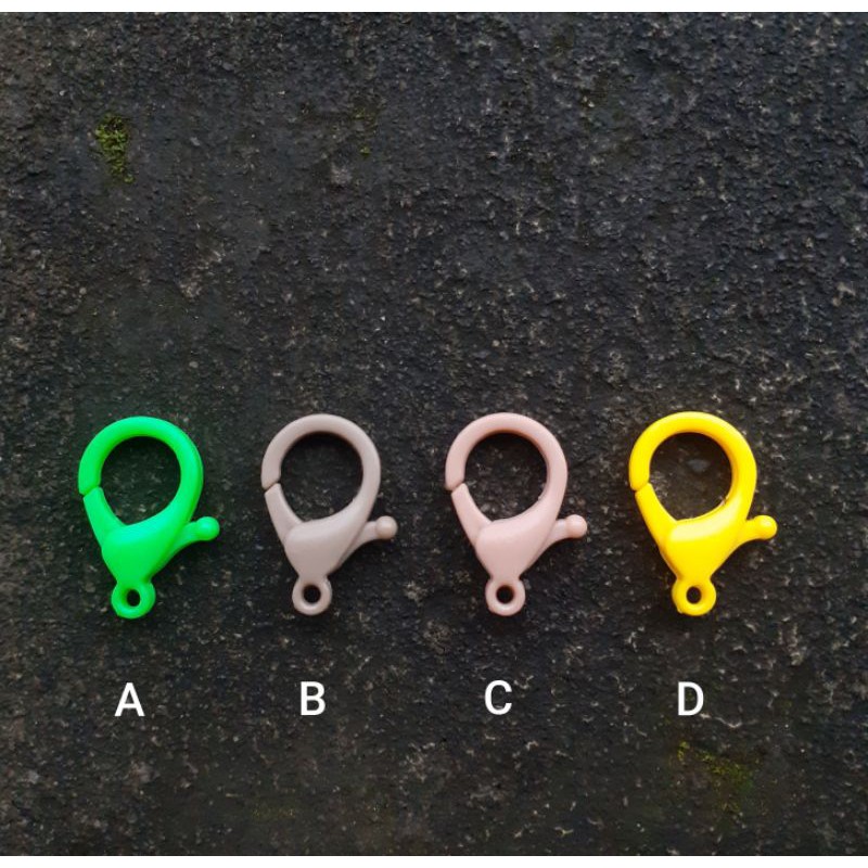 Plastic Key Chain Ring Metal Lobster Clasp Hooks Clips Plastik Pengait Gantungan Kunci Keychain 25mm