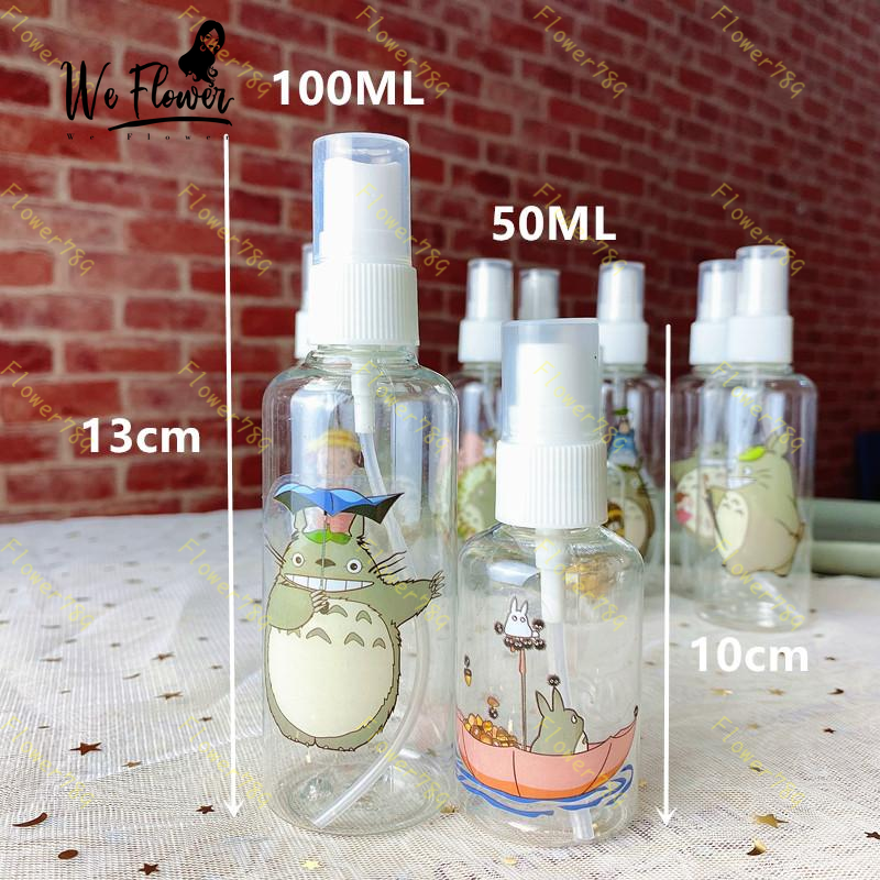 (We) Botol Kosong Bahan Plastik Desain Totoro Kartun Kapasitas 50ml/100ml Portabel Untuk Travel