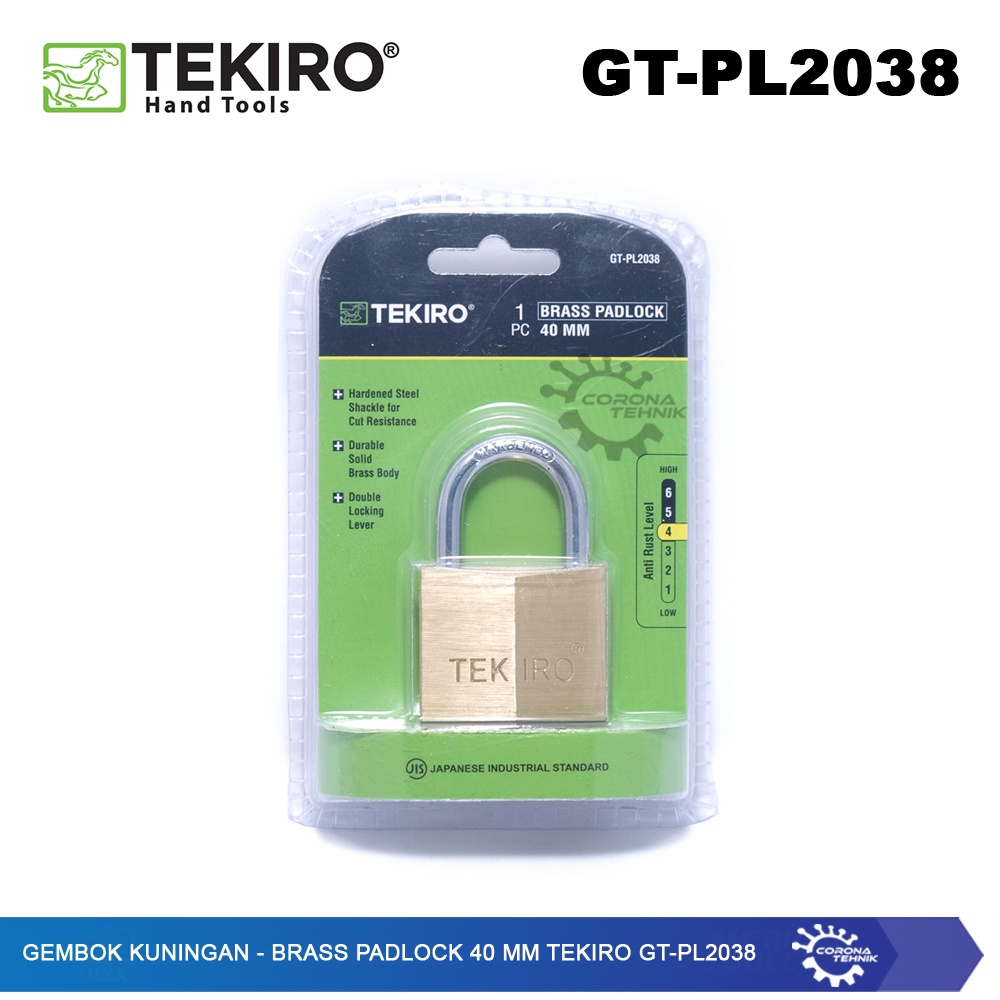 Tekiro GT-PL2038 - Gembok Kuningan - Brass Padlock 40 mm