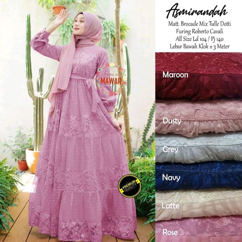 gamis pesta/ gamis undangan/ gamis wisuda/ asmiranda/ asmara gown terlaris termurah NADIRA DRESS ori MB best seller di shopee