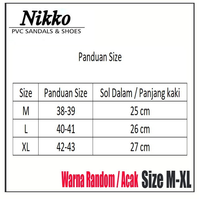 Nikko Sandal M-XL Ban2 / Sandal Laki Selop Karet Murah / Sandal Tahan Air / Sandal Kekinian