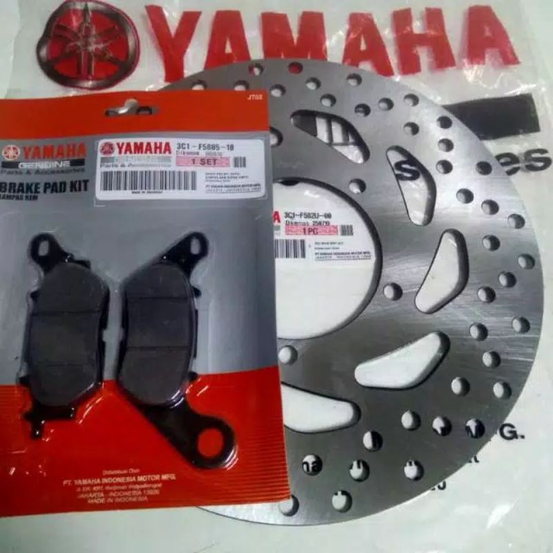 Piringan cakram depan plus kampas rem Yamaha Vixion old/ Vixion new / Vixion NVL kualitas ori