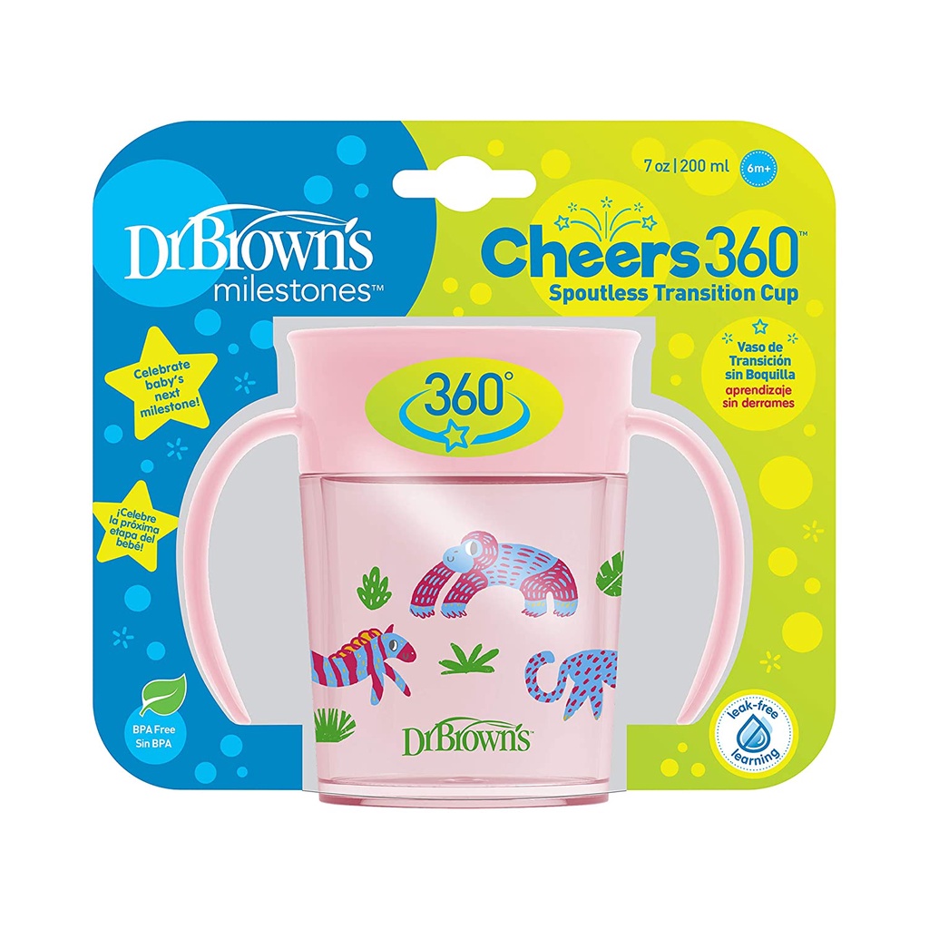 Dr Brown's - Jungle Fun Cheers 360 Spoutless Transition Sippy Cup