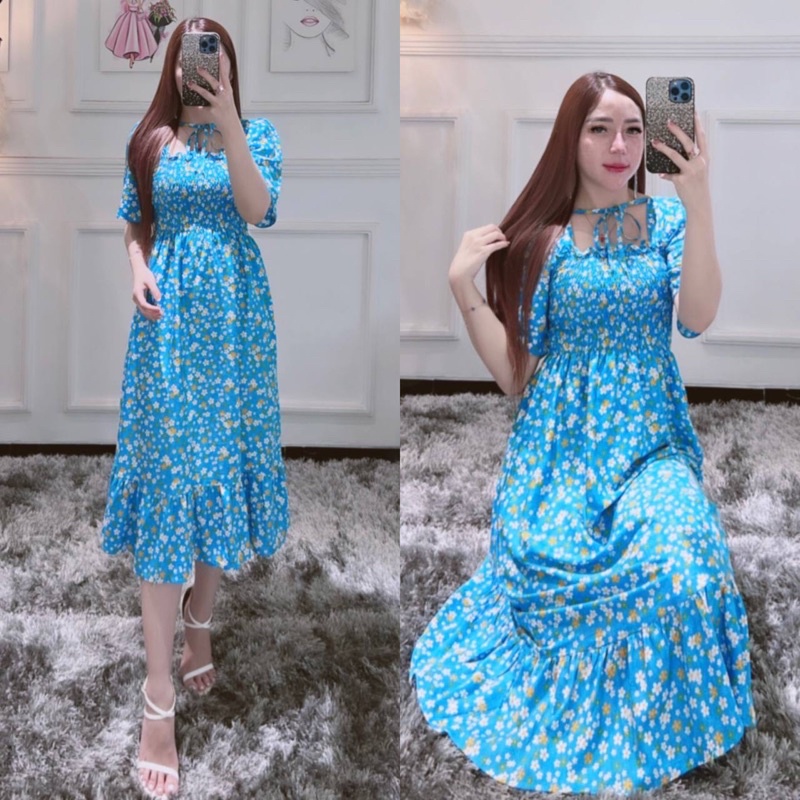 Dress Smoke Dada | dress wanita | dress casual | dress basic | dress Korea | dress Korean look | kor