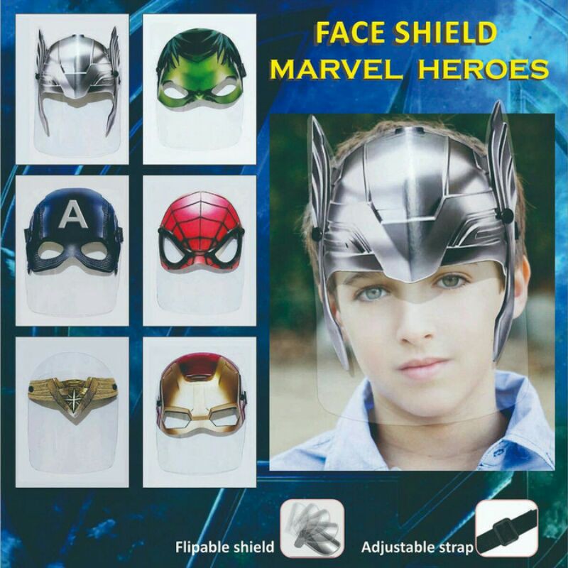 Face Shield Super Hero Marvel / Pelindung Wajah Anak