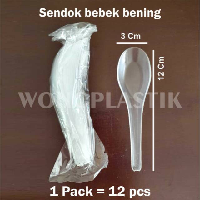 Sendok bebek  plastik bening GIOK 12pc