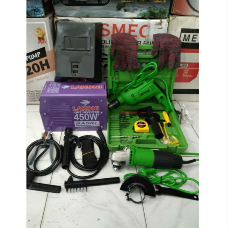 Paket 3in1 Mesin Las Lakoni 450w