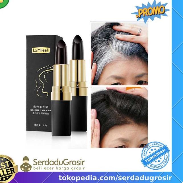 ☊ Lipstik Uban Penghitam Cat Semir Rambut Bright Hair Pen Model Lipstik ◄