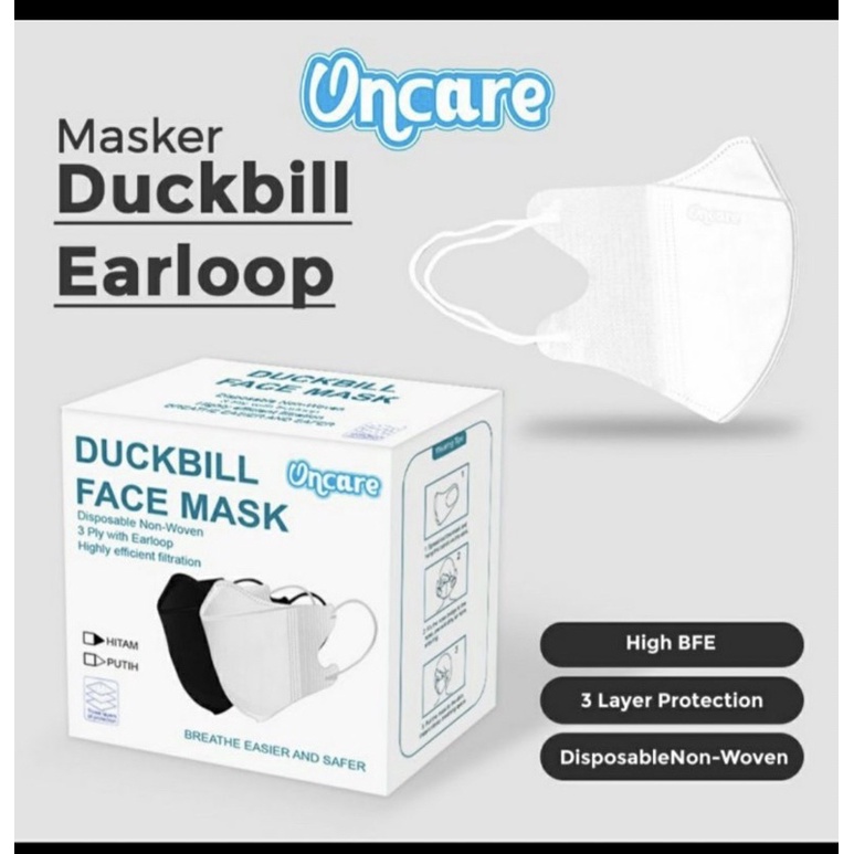 MASKER DUCKBILL FACEMASK EMBOSS ONCARE ON CARE 3PLY GARIS FACE MASK ISI 50PCS
