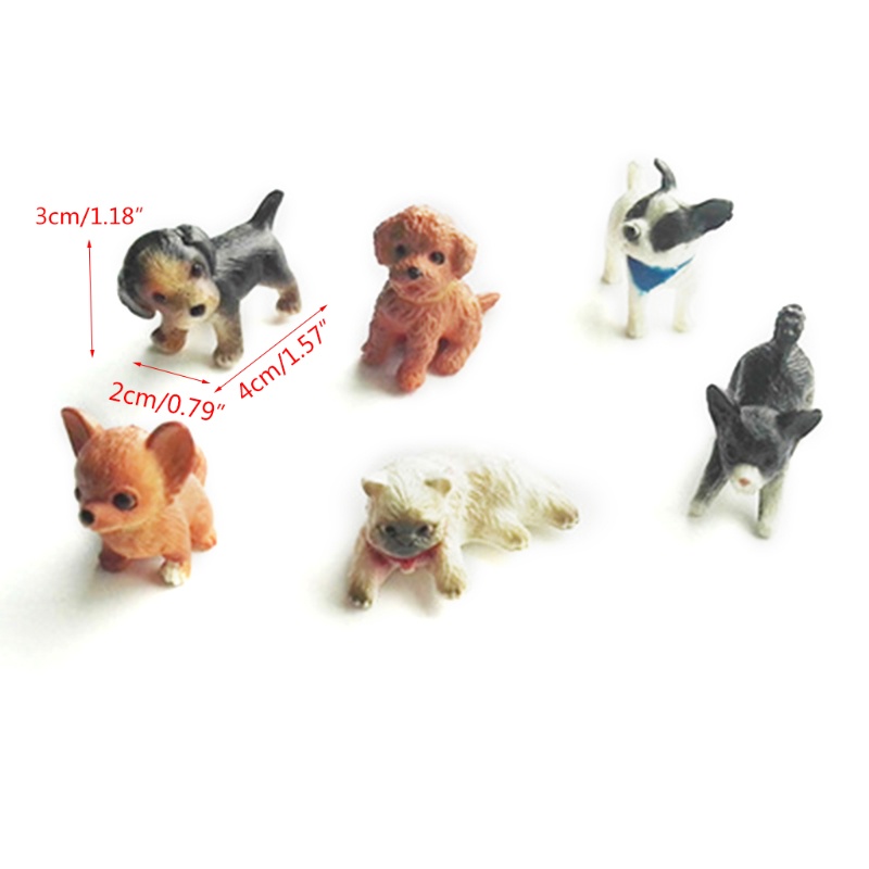 Mary 6pcs Model Angka Resin Anjing Manusia Hidup Kitty Boutique Koleksi Miniatur Doggy Mainan Anak Rumah Boneka Meja Pasir A