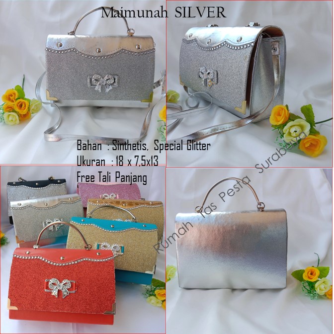 Tas Kecil,Tas Imut,Tas Kondangan,Maimunah SILVER