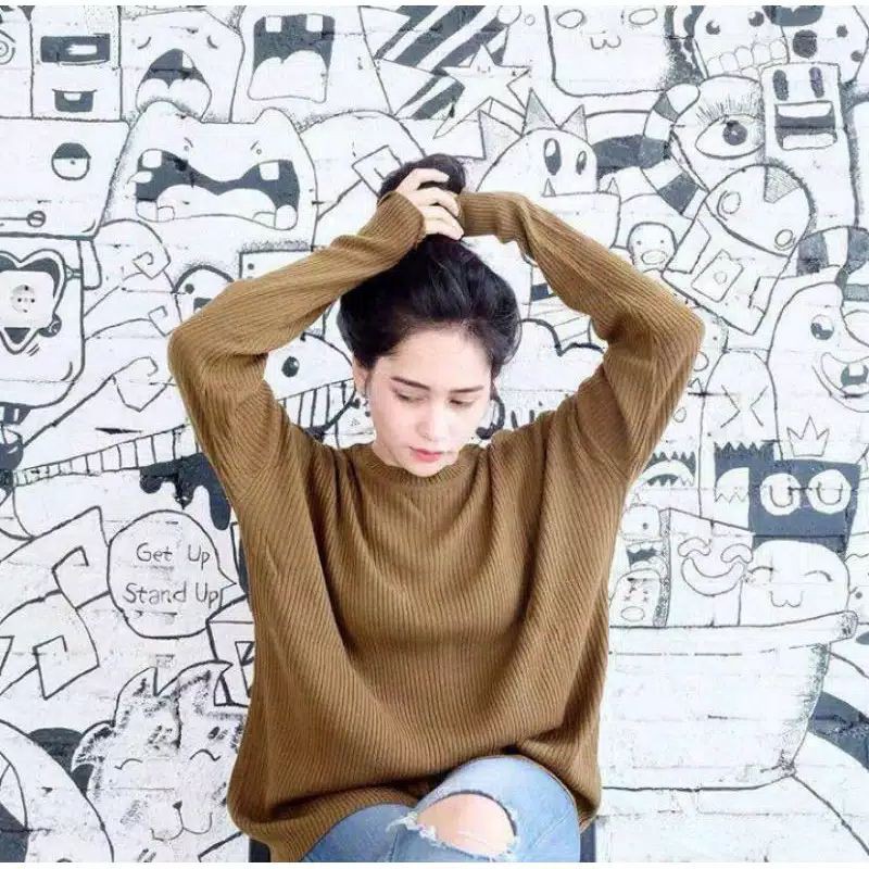 SWEATER HALUS TEBAL ROUND NECK BOXI RAJUTANKU COLLECTION