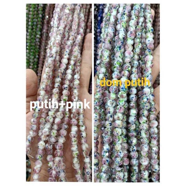 Kristal bunga/manik bunga ukuran 8mm 10mm