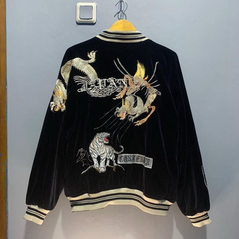 Sukajan Second Velvet Vintage Humblers Ryutora x Raijin Fujin