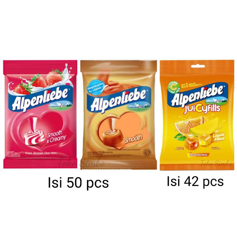 

Alpenliebe permen susu rasa strawberry krim caramel isi 50 butir