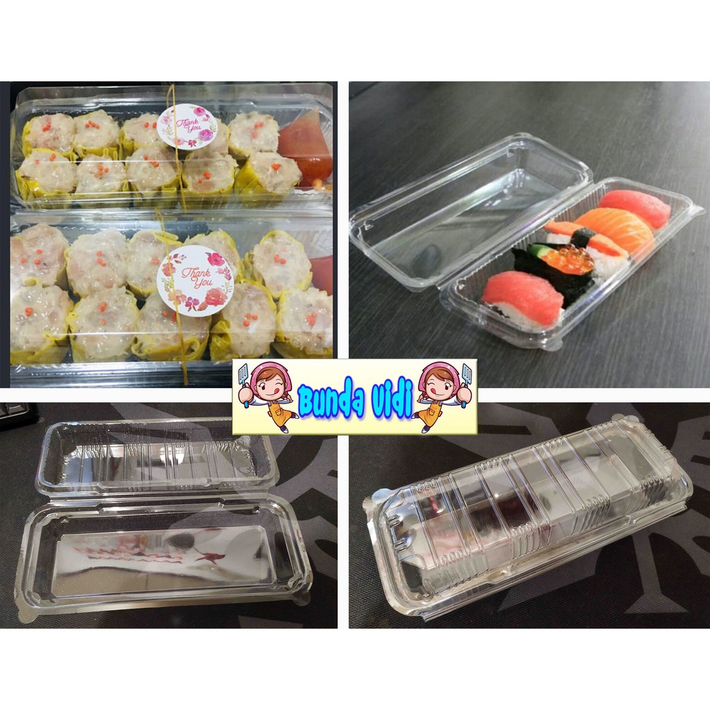Kotak Tray Mika Sushi Plastik Satuan SSC 6 / Mika Sosis Dimsum Tebal / Plastik kemasan Takeaway