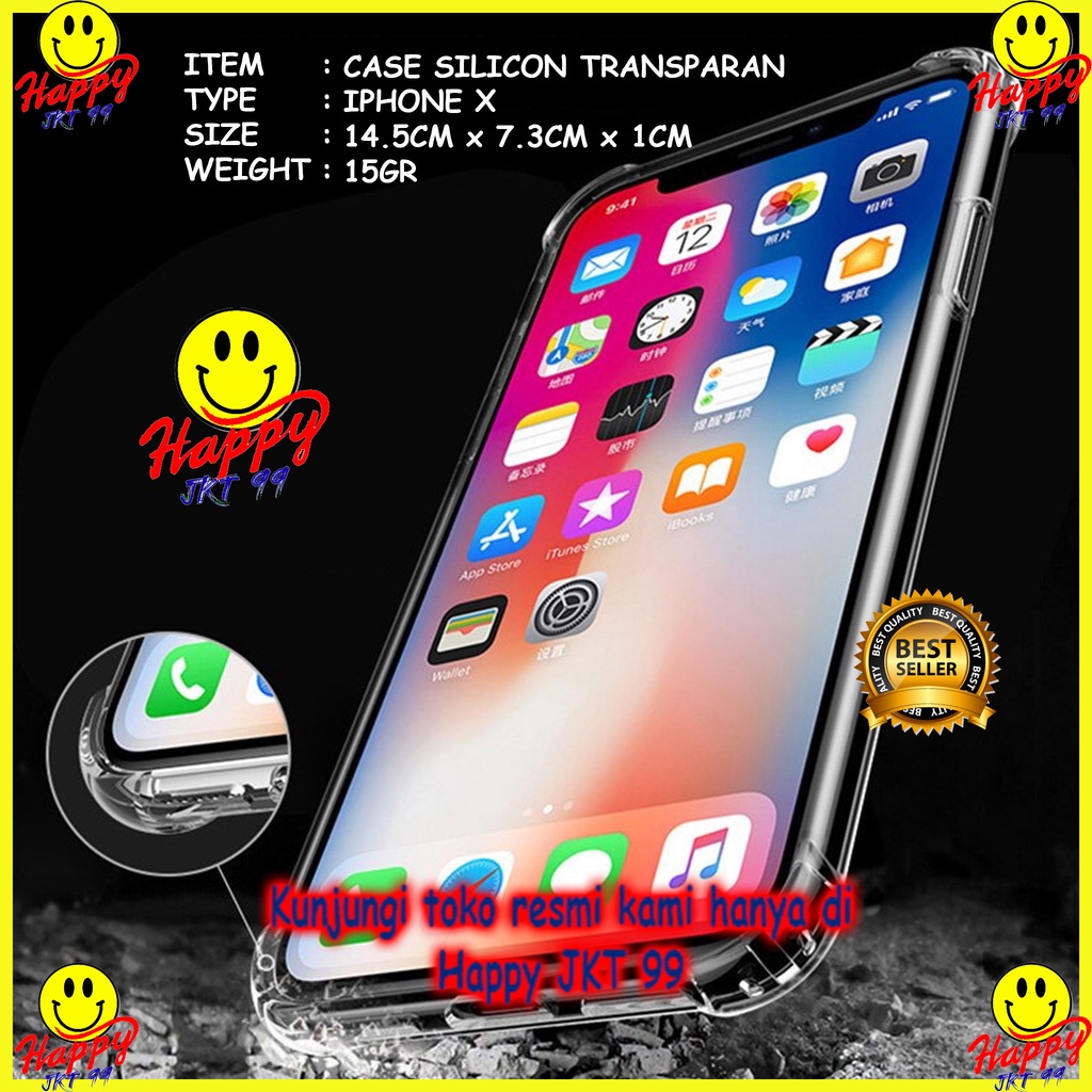 ANTI CRACK CASE IPHONE X SHOFTCASE CASE  BENING TRANSPARAN SILIKON