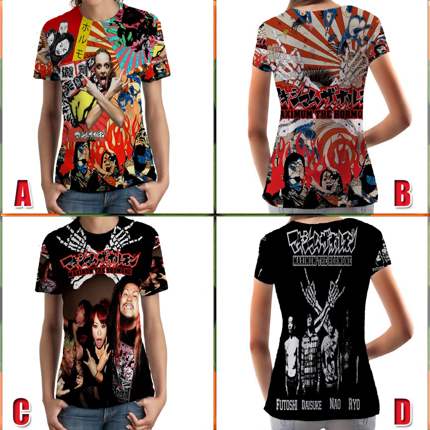 Fullprint Tshirt Maximum the Hormone Kaos Wanita Bahan Polyester