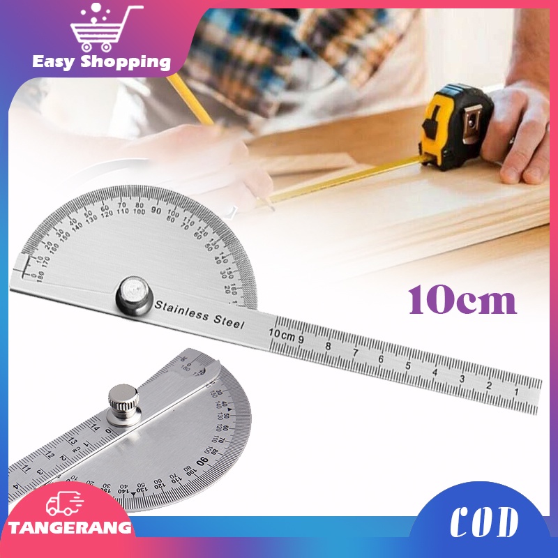 180 Derajat Busur Derajat Stainless Protactor Alat Ukur Sudut 100mm Degree Protractor Busur Protractor Penggaris Jangka