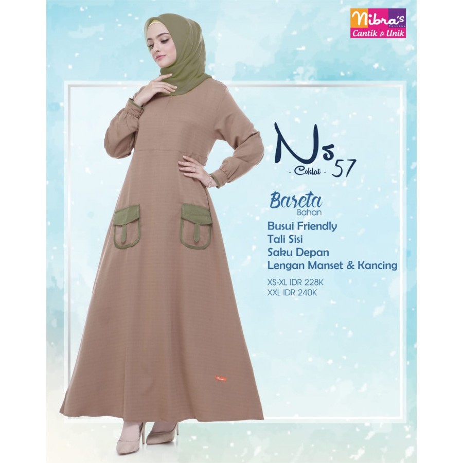 Gamis NIBRAS NS 57 Coklat, Kubus, Kuning || Nibras Alnita Haihai