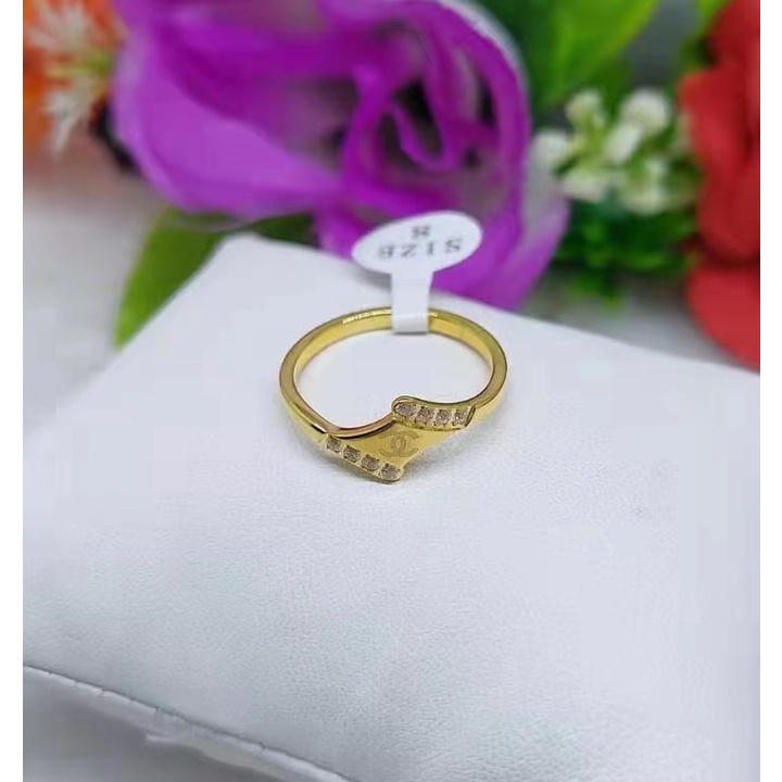 Cincin  CC Titanium Permata Fashion Jewelery E09