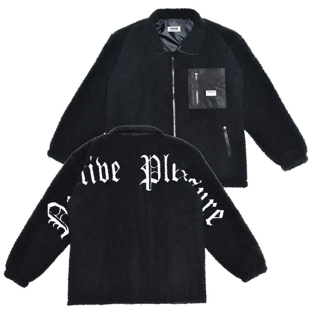 TIMEBOMB | SHERPA JACKET V2( BLACK POCKET BLACK - NEGATIVE PLEASURE )