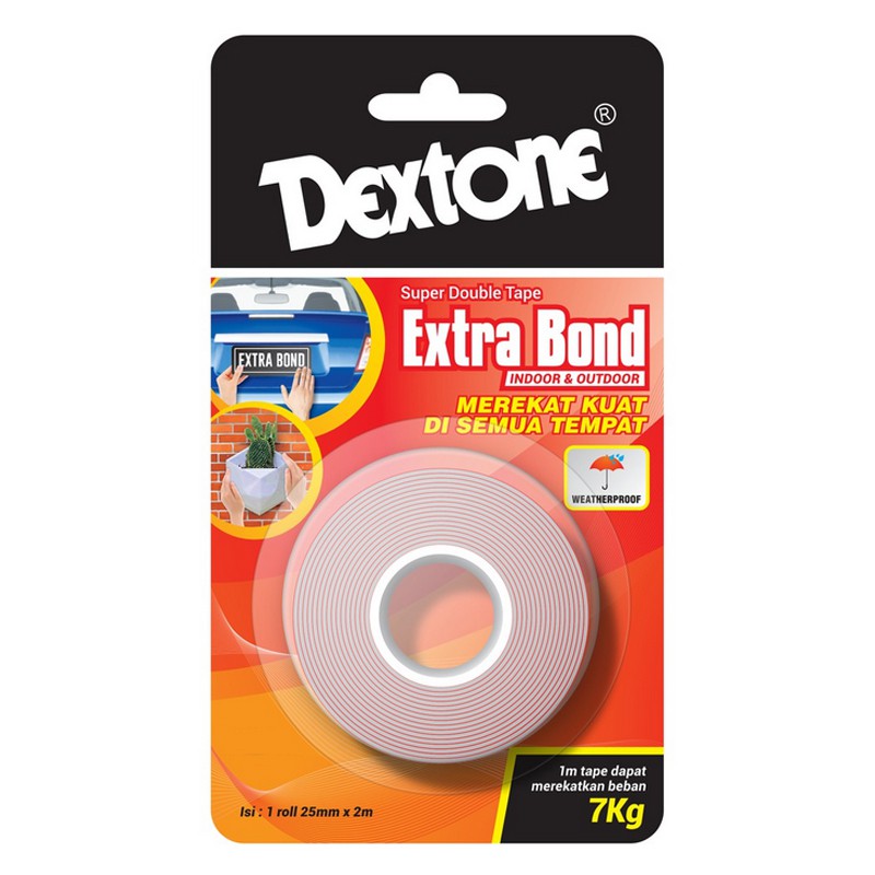 

Double Tape - Dextone Extra Bond Indoor & Outdoor Merah - 25 mm