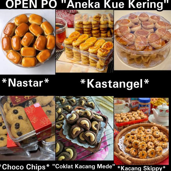 

Kue Kering Premium (Nastar, Kastangel, Kacang Mede, Choco Chips,Skipy) - Kastangel, Toples Kotak