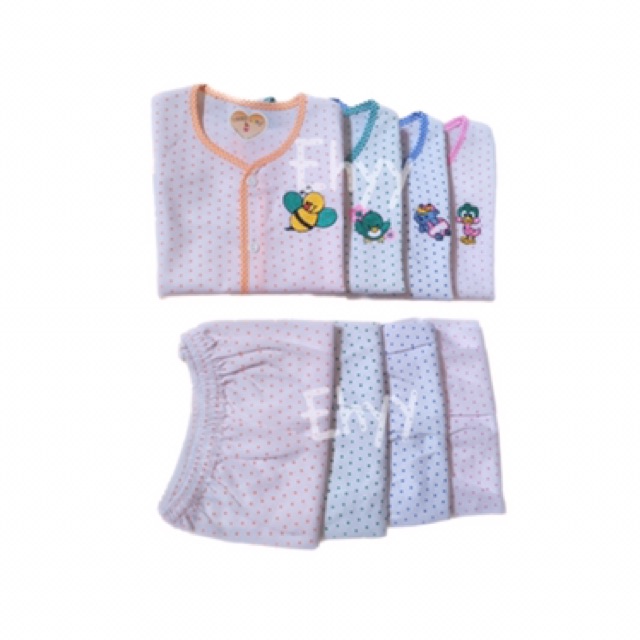 Setelan Baju Bayi PENDEK 0-6bln Cotton 100% Newborn