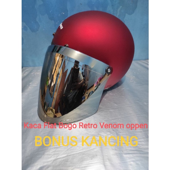 Visor flat bogo retro model venom open / kaca datar Helm Bogo / retro