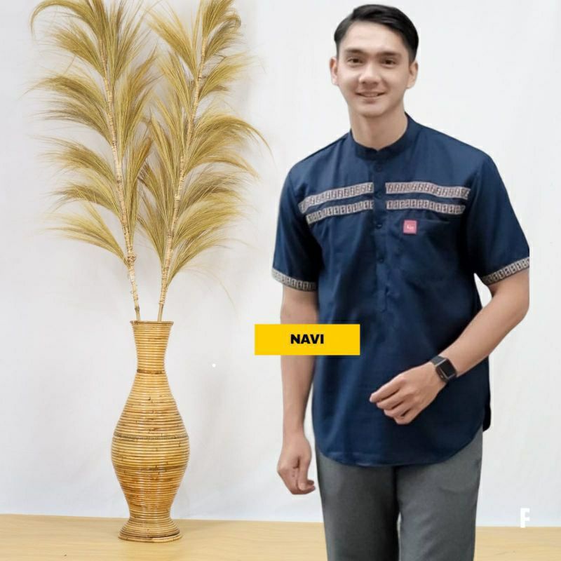 Koko Kurta Toyobo FF Lengan Pendek Model Terbaru Bahan Katun Adem Di pakai Model Kekinian