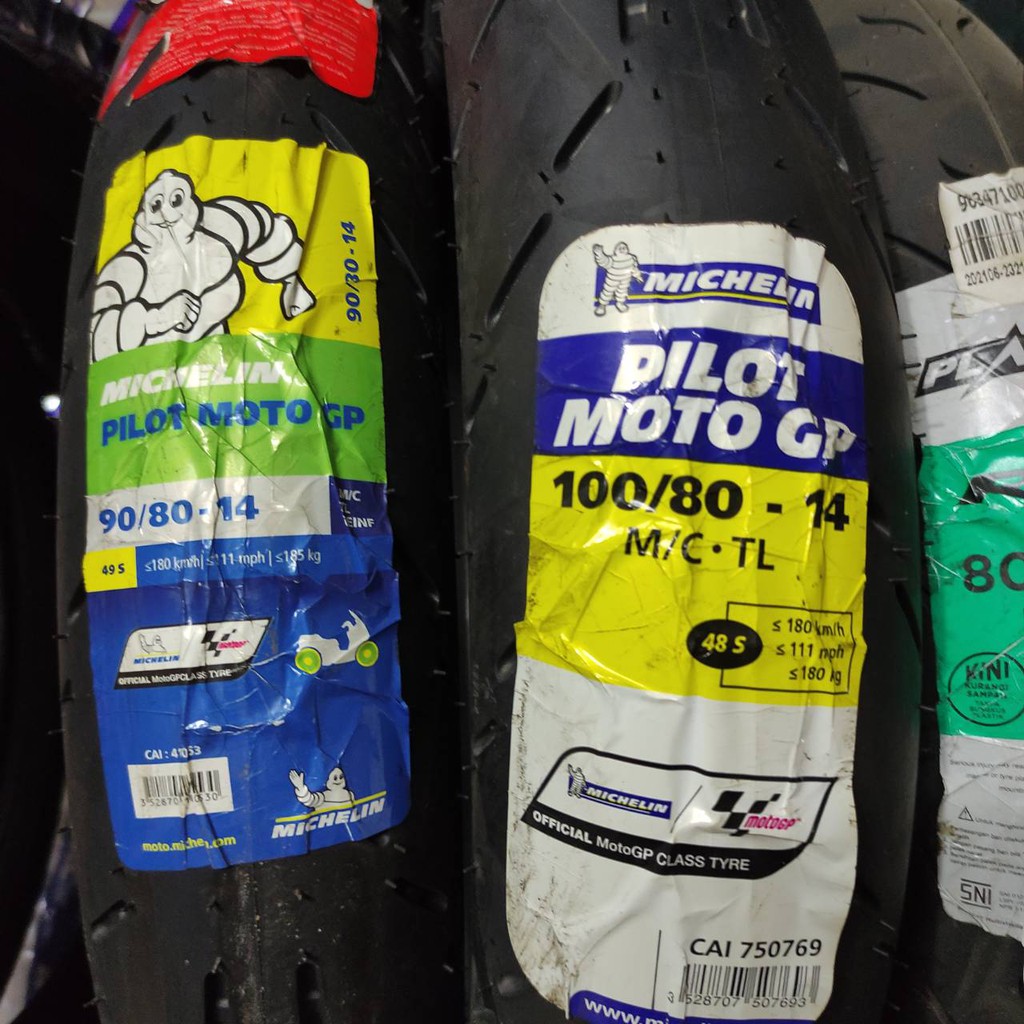 Paket Murmer Ban Tubeless Michelin Pilot MOTOGP 90/80-14 dan 100/80-14