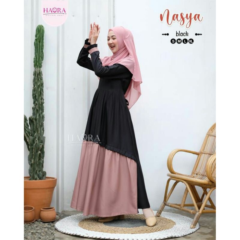 moslem ori gamis busui frendly Nasya Dress set by haura (open PO ready april 2021)