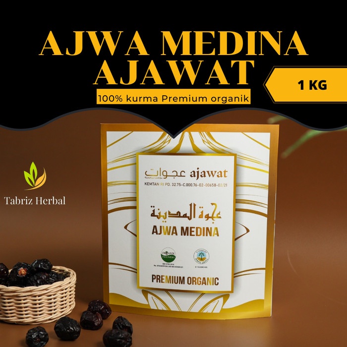 

Kurma Ajwa Organic Medina Madinah Ajawat Premium Organik 1 KG